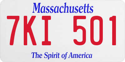 MA license plate 7KI501