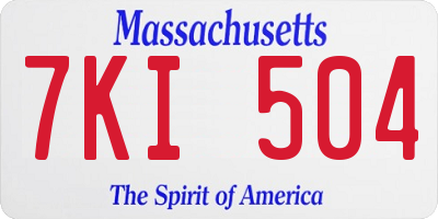 MA license plate 7KI504