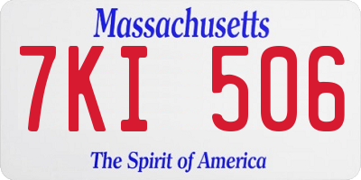 MA license plate 7KI506