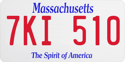 MA license plate 7KI510