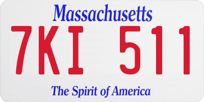 MA license plate 7KI511