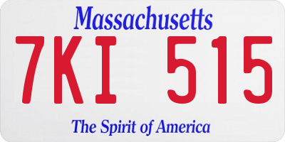 MA license plate 7KI515