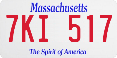 MA license plate 7KI517