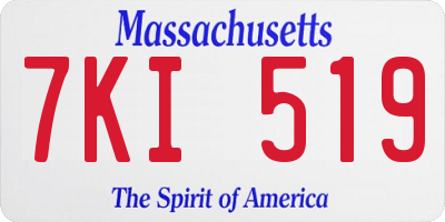 MA license plate 7KI519