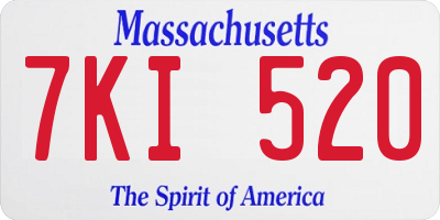 MA license plate 7KI520