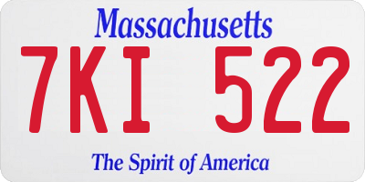 MA license plate 7KI522