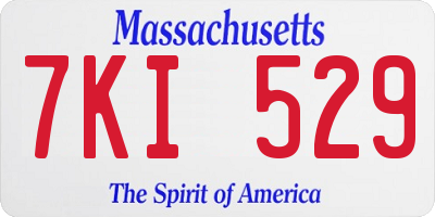 MA license plate 7KI529