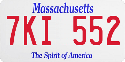 MA license plate 7KI552