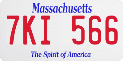 MA license plate 7KI566