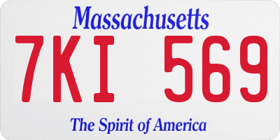 MA license plate 7KI569