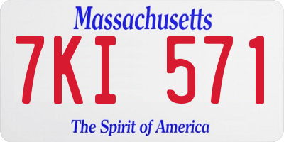 MA license plate 7KI571