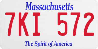 MA license plate 7KI572