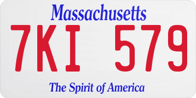 MA license plate 7KI579