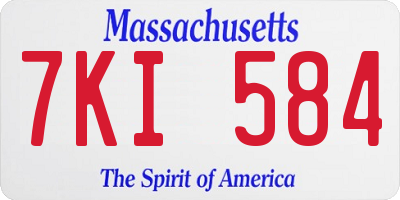 MA license plate 7KI584