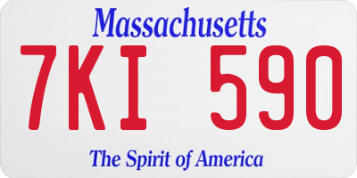 MA license plate 7KI590