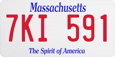 MA license plate 7KI591