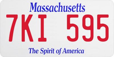 MA license plate 7KI595
