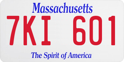 MA license plate 7KI601