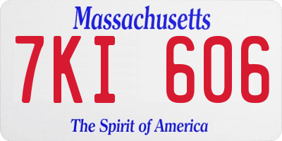 MA license plate 7KI606