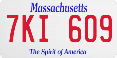 MA license plate 7KI609