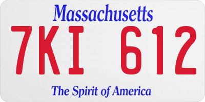 MA license plate 7KI612