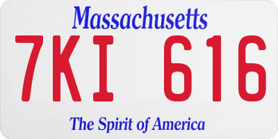 MA license plate 7KI616