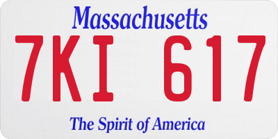 MA license plate 7KI617