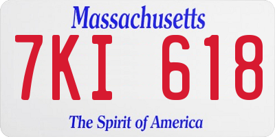 MA license plate 7KI618