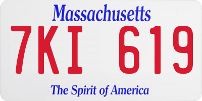 MA license plate 7KI619