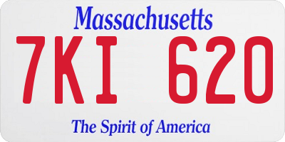 MA license plate 7KI620