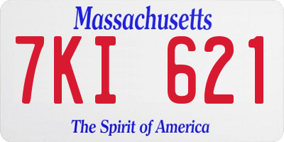 MA license plate 7KI621
