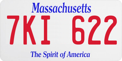 MA license plate 7KI622