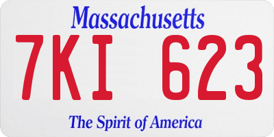 MA license plate 7KI623