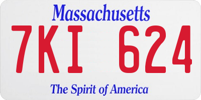 MA license plate 7KI624