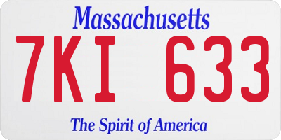 MA license plate 7KI633