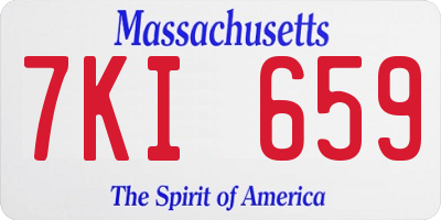 MA license plate 7KI659