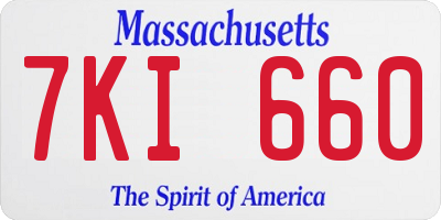 MA license plate 7KI660