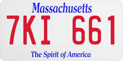 MA license plate 7KI661