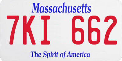 MA license plate 7KI662