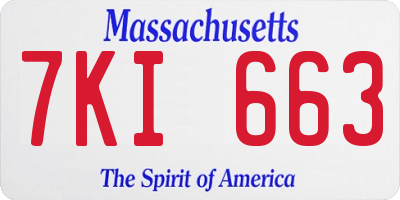 MA license plate 7KI663
