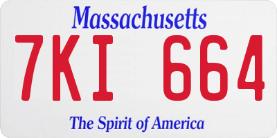 MA license plate 7KI664