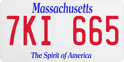 MA license plate 7KI665