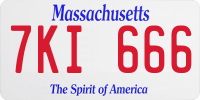 MA license plate 7KI666