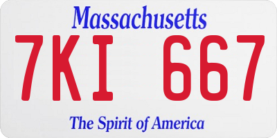 MA license plate 7KI667