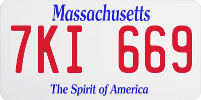 MA license plate 7KI669
