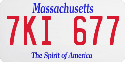MA license plate 7KI677