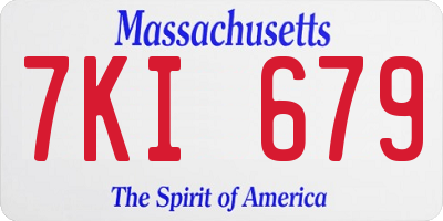 MA license plate 7KI679