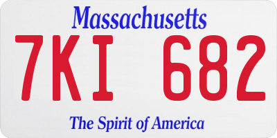MA license plate 7KI682