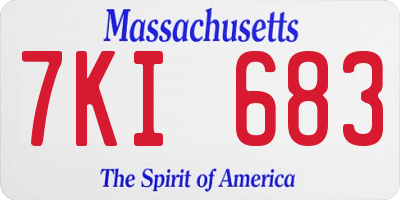 MA license plate 7KI683