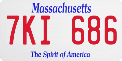 MA license plate 7KI686